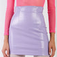 Lavender Faux Leather High Waist Mini Skirt