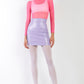 Lavender Faux Leather High Waist Mini Skirt