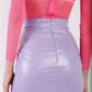Lavender Faux Leather High Waist Mini Skirt