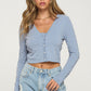 Faux Pearl Crop Top And Cardigan Set