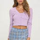 Faux Pearl Crop Top And Cardigan Set