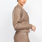 Side Button Detailed Jacket & Shorts Set