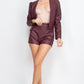 Side Button Detailed Jacket & Shorts Set