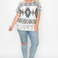 Geometric-tribal Sublimation Print Top