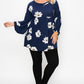 Floral, Bubble Sleeve Tunic Top