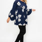 Floral, Bubble Sleeve Tunic Top