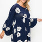 Floral, Bubble Sleeve Tunic Top