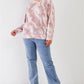 Plus Mauve Tie-dye Ruched Back Detail Long Sleeve Sweatshirt Top