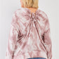 Plus Mauve Tie-dye Ruched Back Detail Long Sleeve Sweatshirt Top