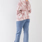 Plus Mauve Tie-dye Ruched Back Detail Long Sleeve Sweatshirt Top