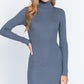 Turtle Neck Sewater Mini Dress