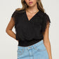 Surplice Smocking Waist Blouse