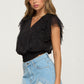 Surplice Smocking Waist Blouse