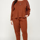 Plus Size Solid Sweater Knit Top And Pant Set