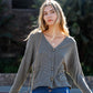 Moss Long Sleeve Knit Button-front Combo Cardigan