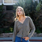 Moss Long Sleeve Knit Button-front Combo Cardigan