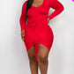 Plus Size Drawstring Ruched Front