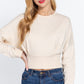 Dolman Slv Inner Fleece Terry Top