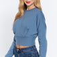 Dolman Slv Inner Fleece Terry Top