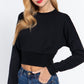 Dolman Slv Inner Fleece Terry Top