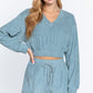 Elasticized Hem Terry Towelling Top