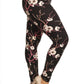 Plus Size Floral Print, Full Length Leggings In A Slim Fitting Style With A Banded High Waist