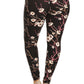 Plus Size Floral Print, Full Length Leggings In A Slim Fitting Style With A Banded High Waist