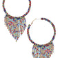 Rhinestone Edge Dangle Hoop Earring