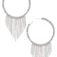 Rhinestone Edge Dangle Hoop Earring