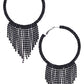 Rhinestone Edge Dangle Hoop Earring