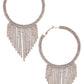 Rhinestone Edge Dangle Hoop Earring