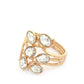 Metal Oval Crystal Cuff Bracelet