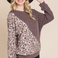Cute Animal French Terry Brush Contrast Print Pullover With Cuff Detail