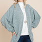 Two Tone Open Front Warm And Cozy Circle Cardigan With Side Pockets