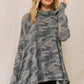 Camouflage Printed Turtleneck Top