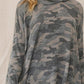 Camouflage Printed Turtleneck Top