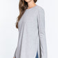 Long Slv Side Slit French Terry Tunic