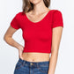 Cross Back Rib Seamless Crop Top