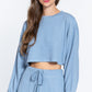 Long Dolman Slv Hacci Crop Top