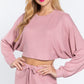 Long Dolman Slv Hacci Crop Top