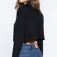 Long Slv Snap Button Crop Jacket