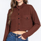 Long Slv Snap Button Crop Jacket