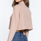 Long Slv Snap Button Crop Jacket