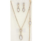 Marquise Shape Rhinestone Bracelet Necklace Set