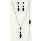 Marquise Shape Rhinestone Bracelet Necklace Set