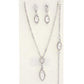 Marquise Shape Rhinestone Bracelet Necklace Set