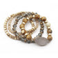 Crystal Metal Druzy Stone Bead Stretch Bracelet Set