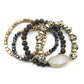 Crystal Metal Druzy Stone Bead Stretch Bracelet Set