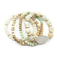Crystal Metal Druzy Stone Bead Stretch Bracelet Set