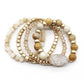 Crystal Metal Druzy Stone Bead Stretch Bracelet Set
